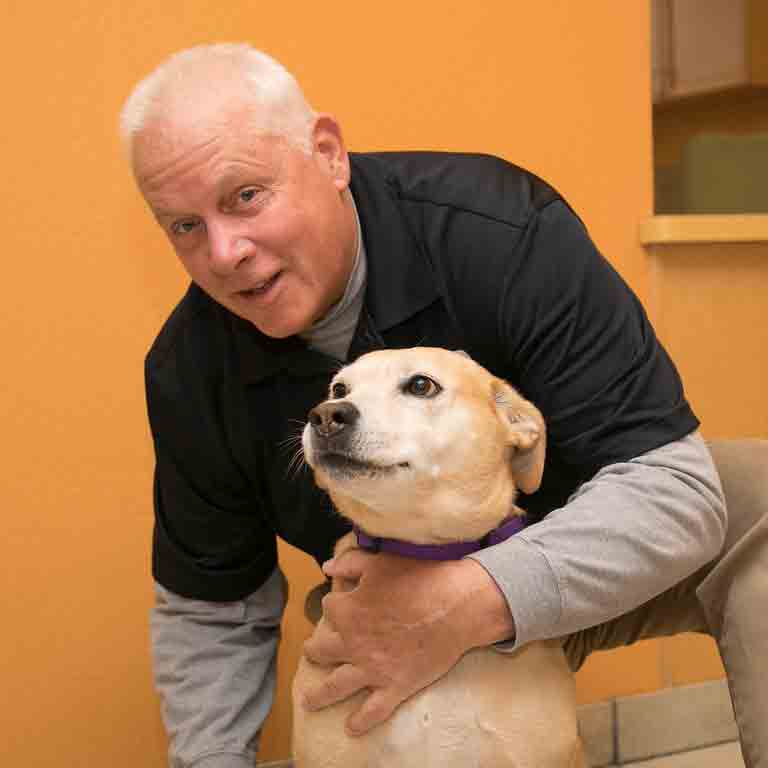 man with dog